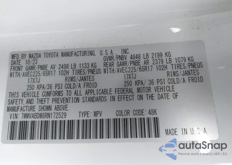 2024 Mazda Cx-50 2.5 S Premium z USA, uszkodzony, nr VIN 7MMVABDM8RN172529